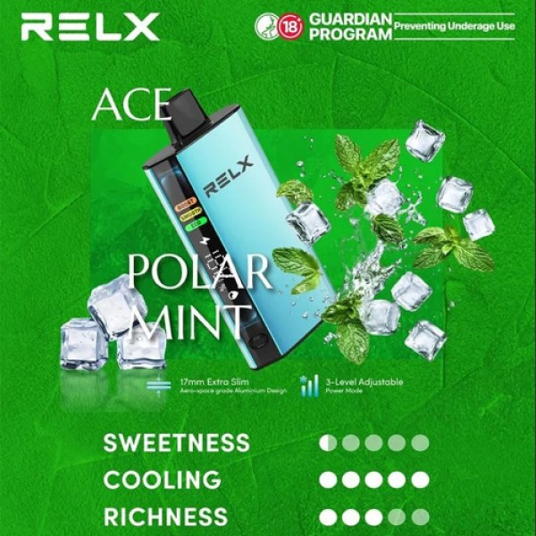 【一次性】正品悦刻RELX ACE 30000口超大容量冰爽系列航空级铝材超薄设计三档功率可调智能液晶显示电量油量 当天发货